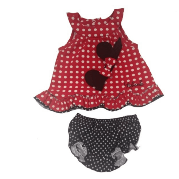 Minnie Design Panties And Blouse Set With Headband